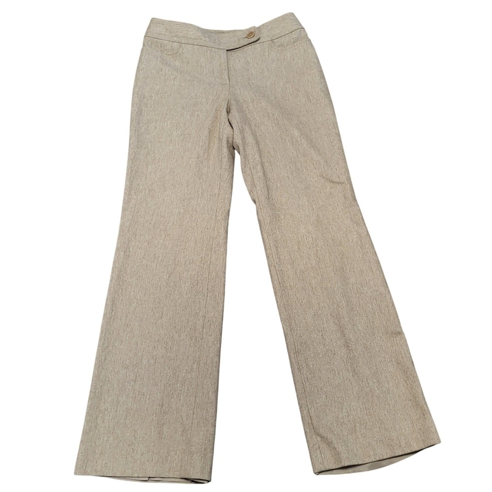 Ann Taylor Tan Virgin Wool Blend Wide Leg Dress Pants Slacks Size 2 Office